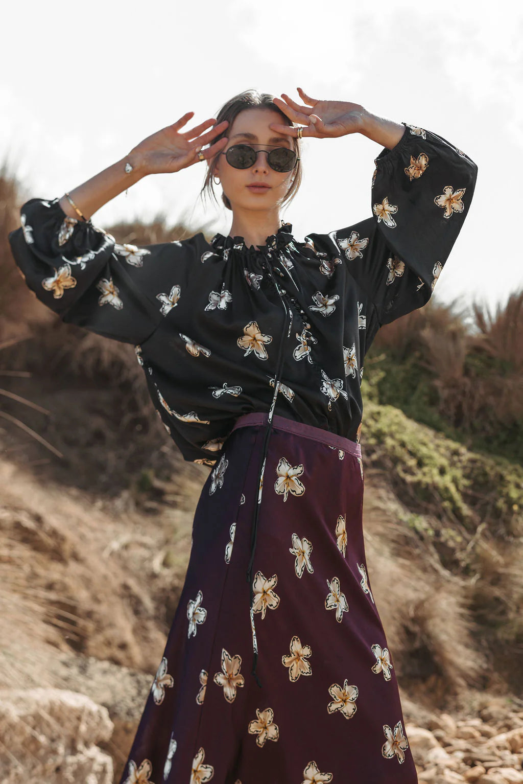 RALF Studios Shelly Top - Black Lillies