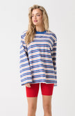cartel & willow Carter Long Sleeve - Red/Slate Stripe