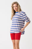 cartel & willow Carter Long Sleeve - Red/Slate Stripe