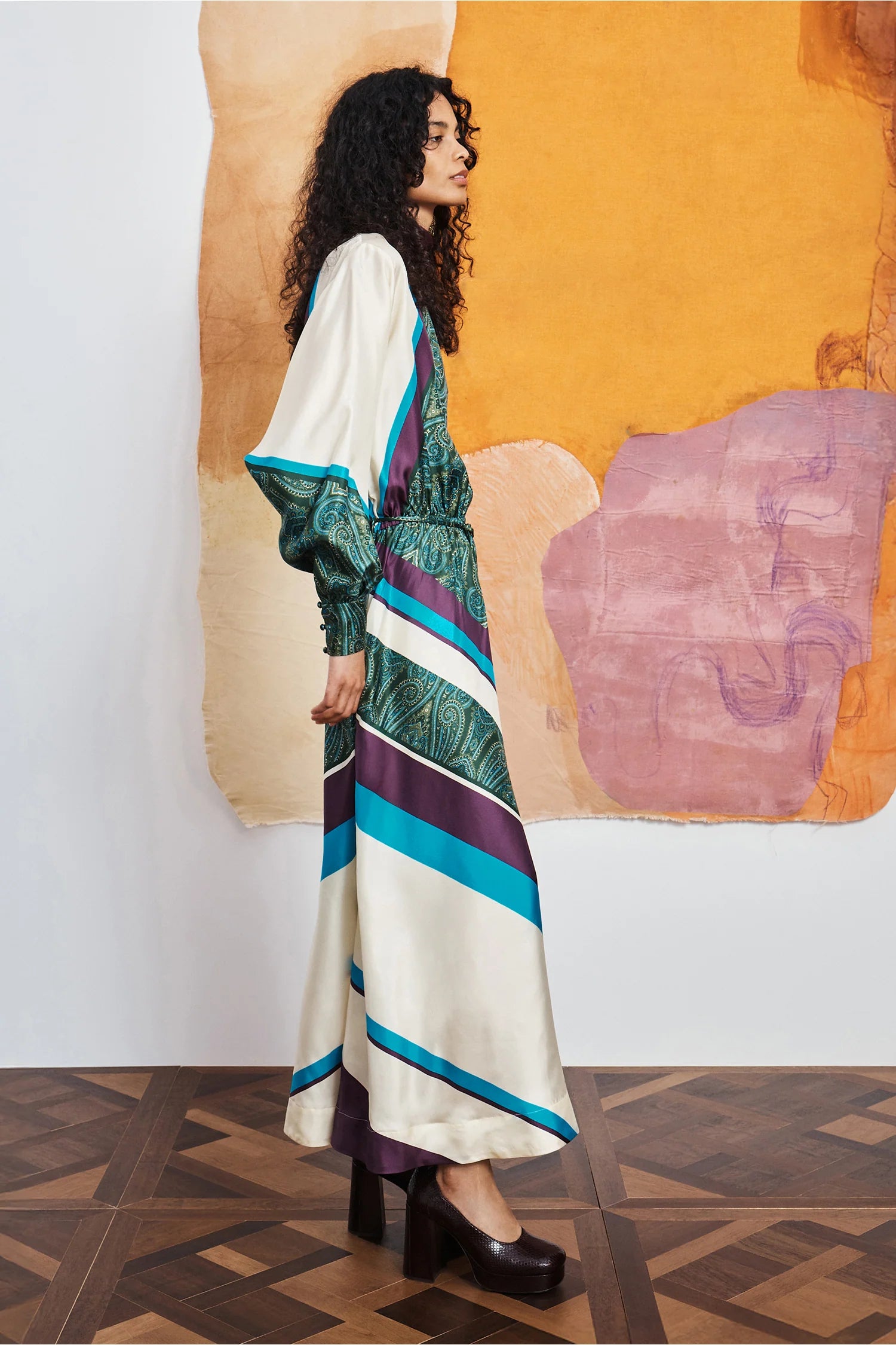 ALÉMAIS Joni Silk Midi Dress