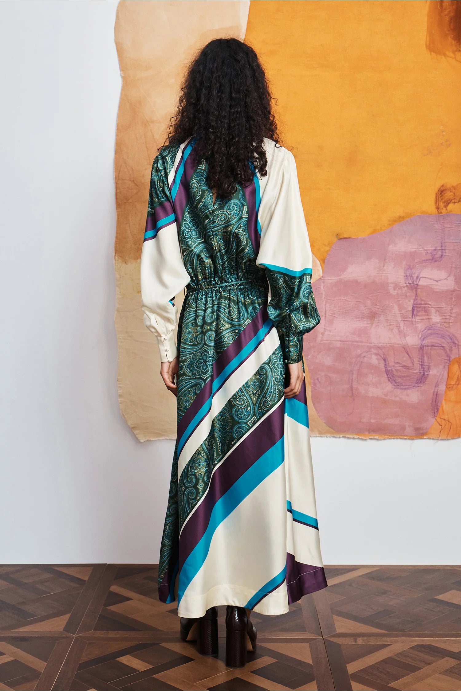 ALÉMAIS Joni Silk Midi Dress