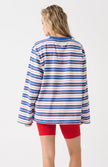 cartel & willow Carter Long Sleeve - Red/Slate Stripe