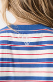 cartel & willow Carter Long Sleeve - Red/Slate Stripe