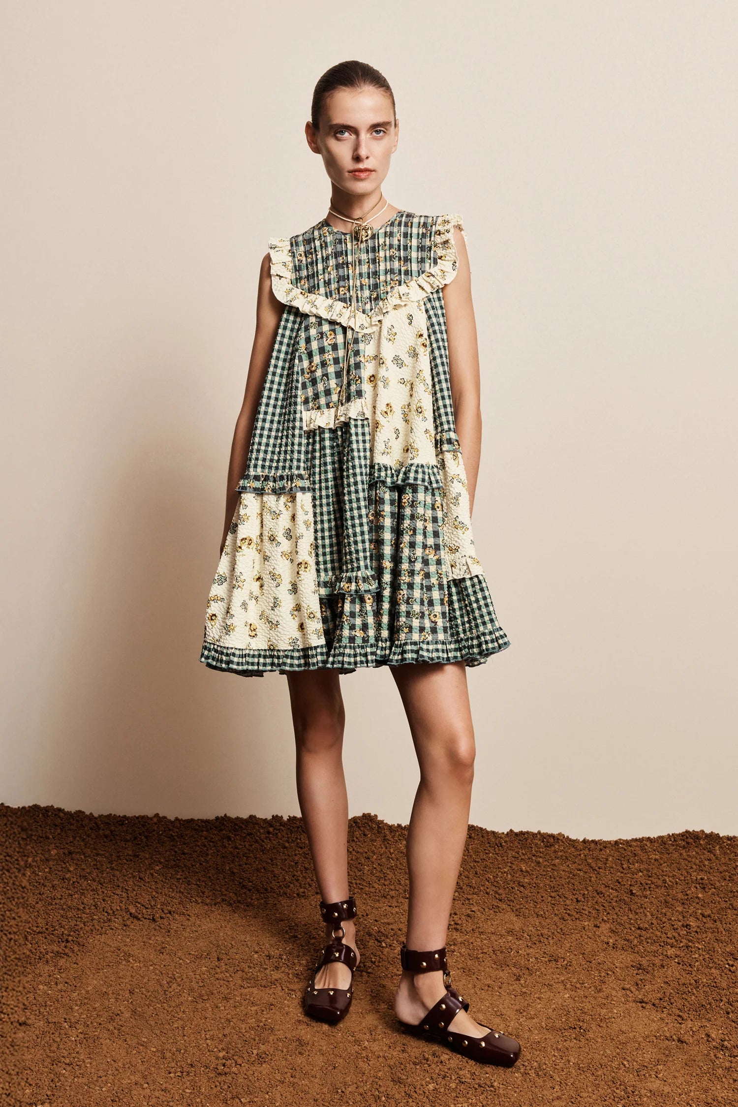 ALÉMAIS Outrigger Seersucker Mini Dress