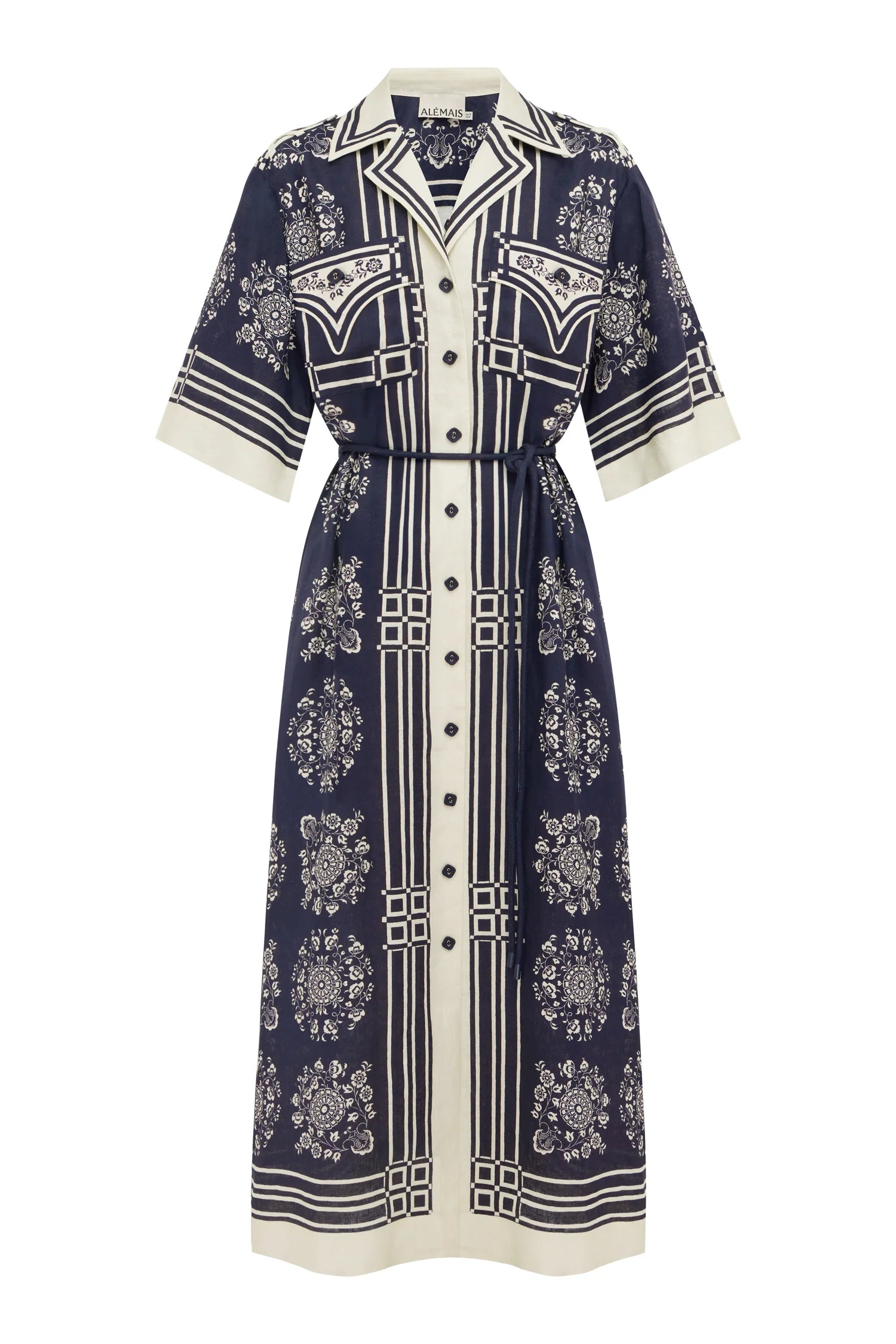 ALÉMAIS Banderra Linen Shirtdress