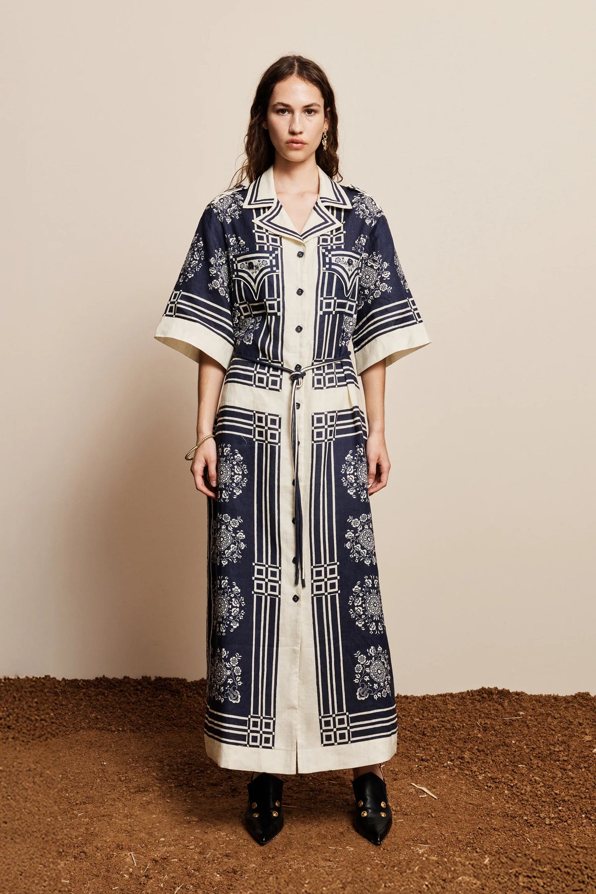 ALÉMAIS Banderra Linen Shirtdress