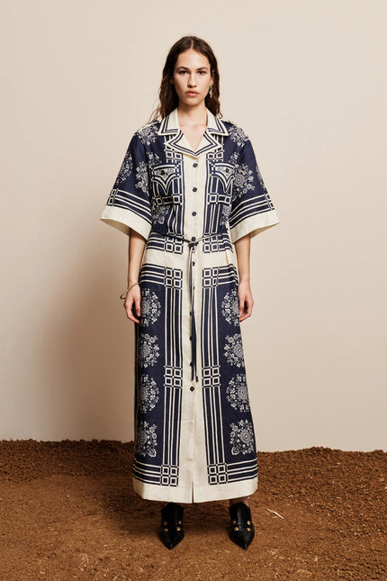 ALÉMAIS Banderra Linen Shirtdress