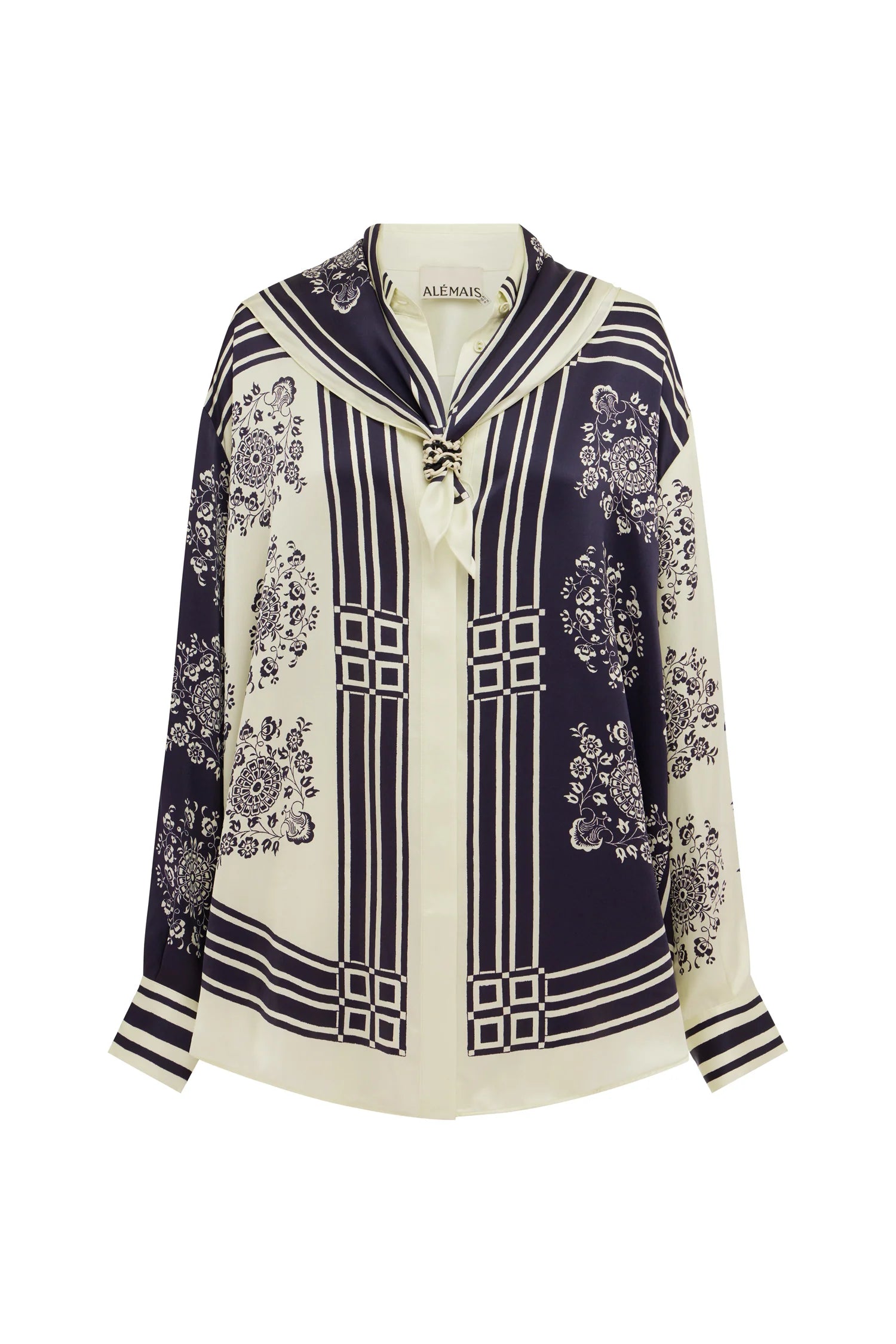 ALÉMAIS Banderra Scarf Silk Shirt