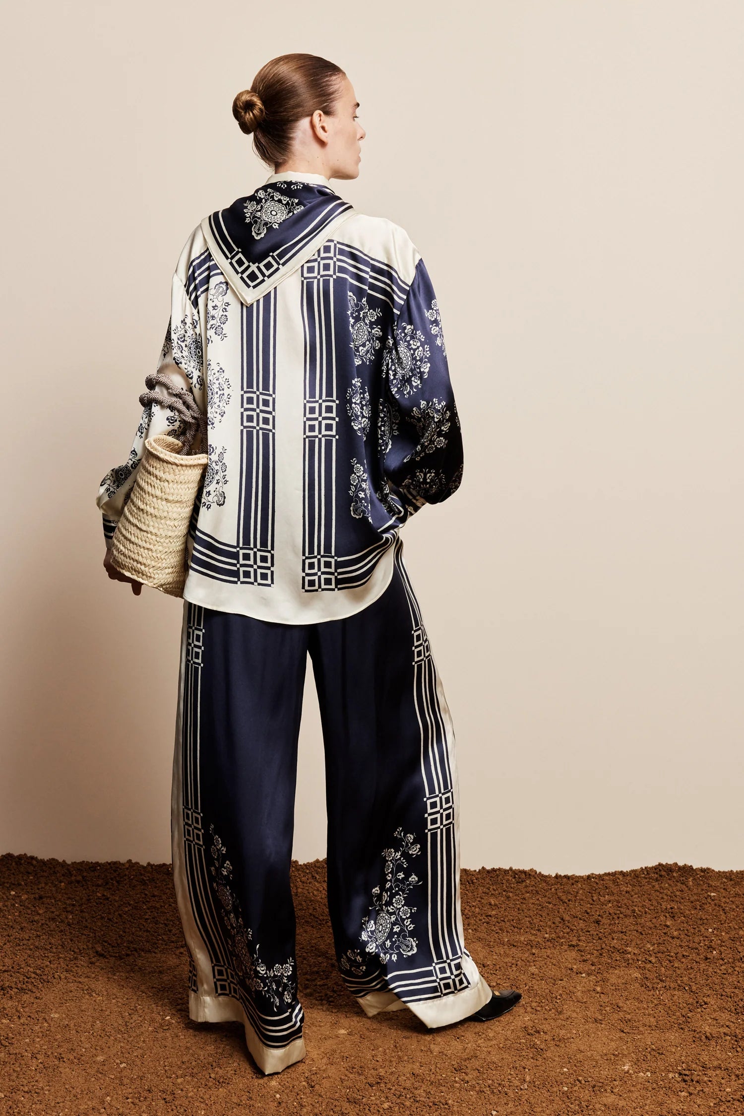 ALÉMAIS Banderra Scarf Silk Shirt