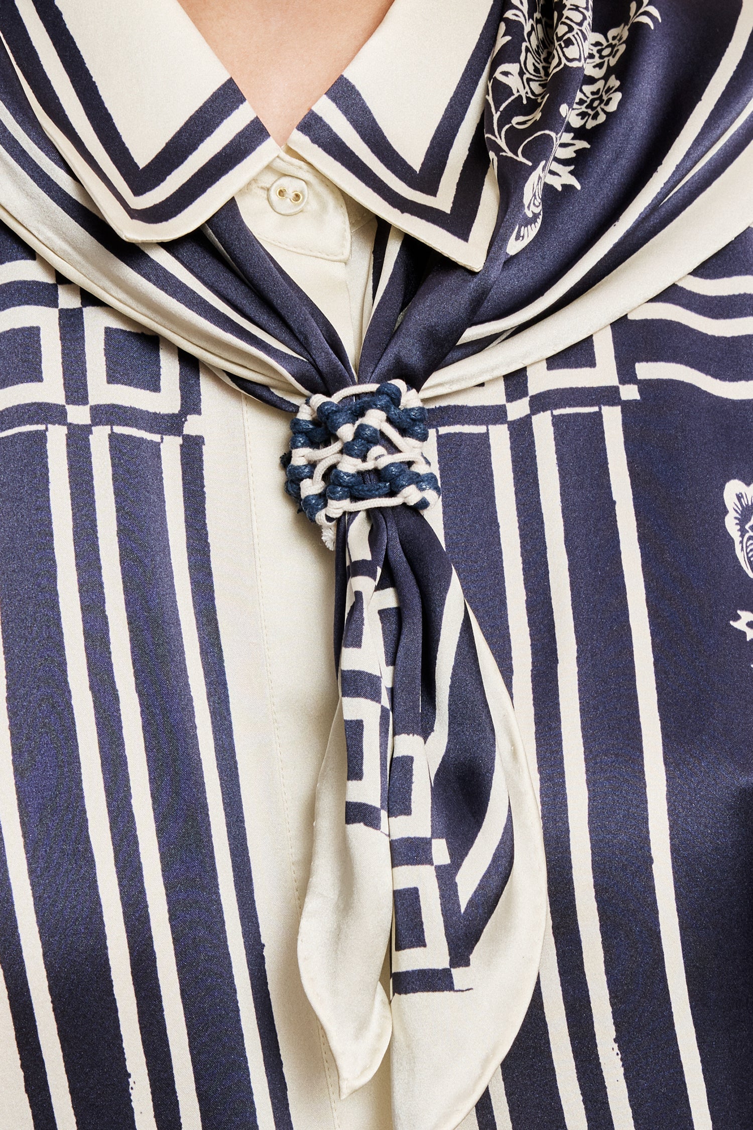 ALÉMAIS Banderra Scarf Silk Shirt