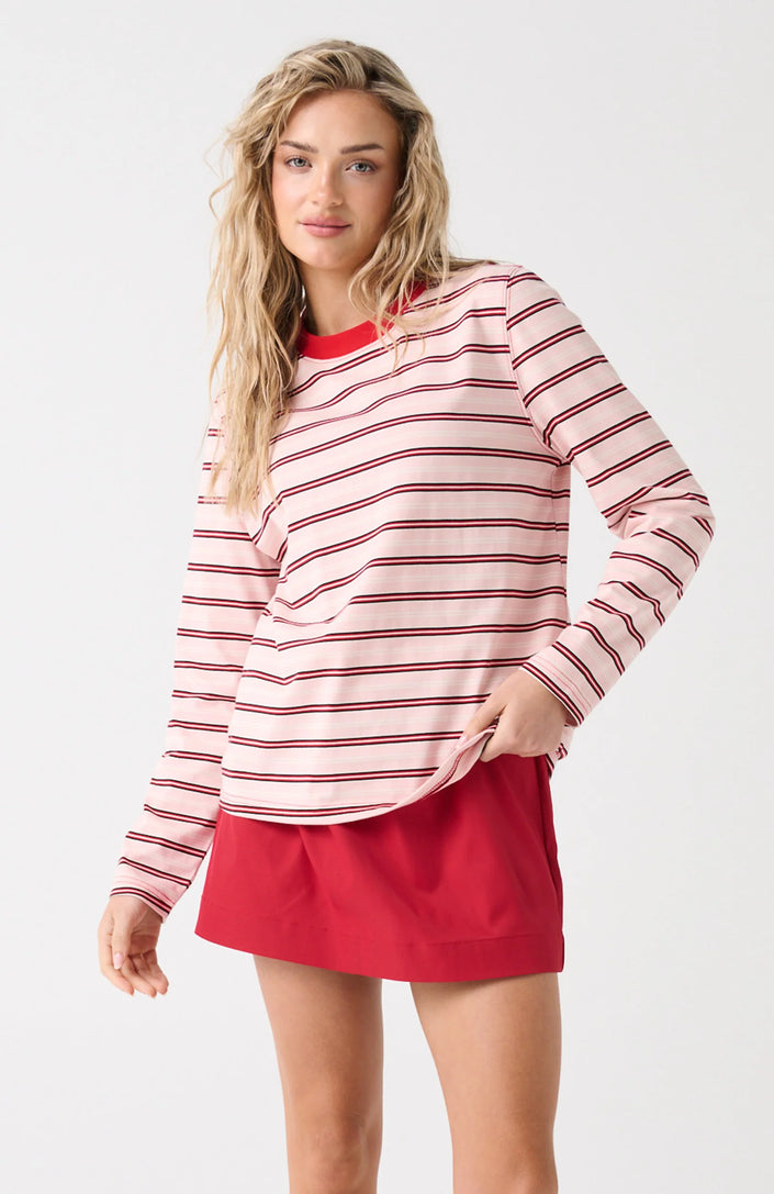 cartel & willow Felix Long Sleeve - Red/Pink Stripe