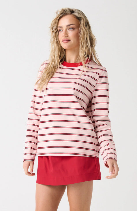 cartel & willow Felix Long Sleeve - Red/Pink Stripe