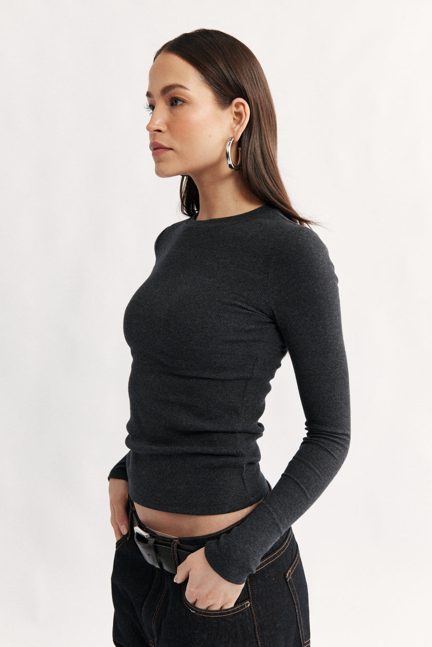 Primi Carina Classic Long Sleeve - Charcoal Marle