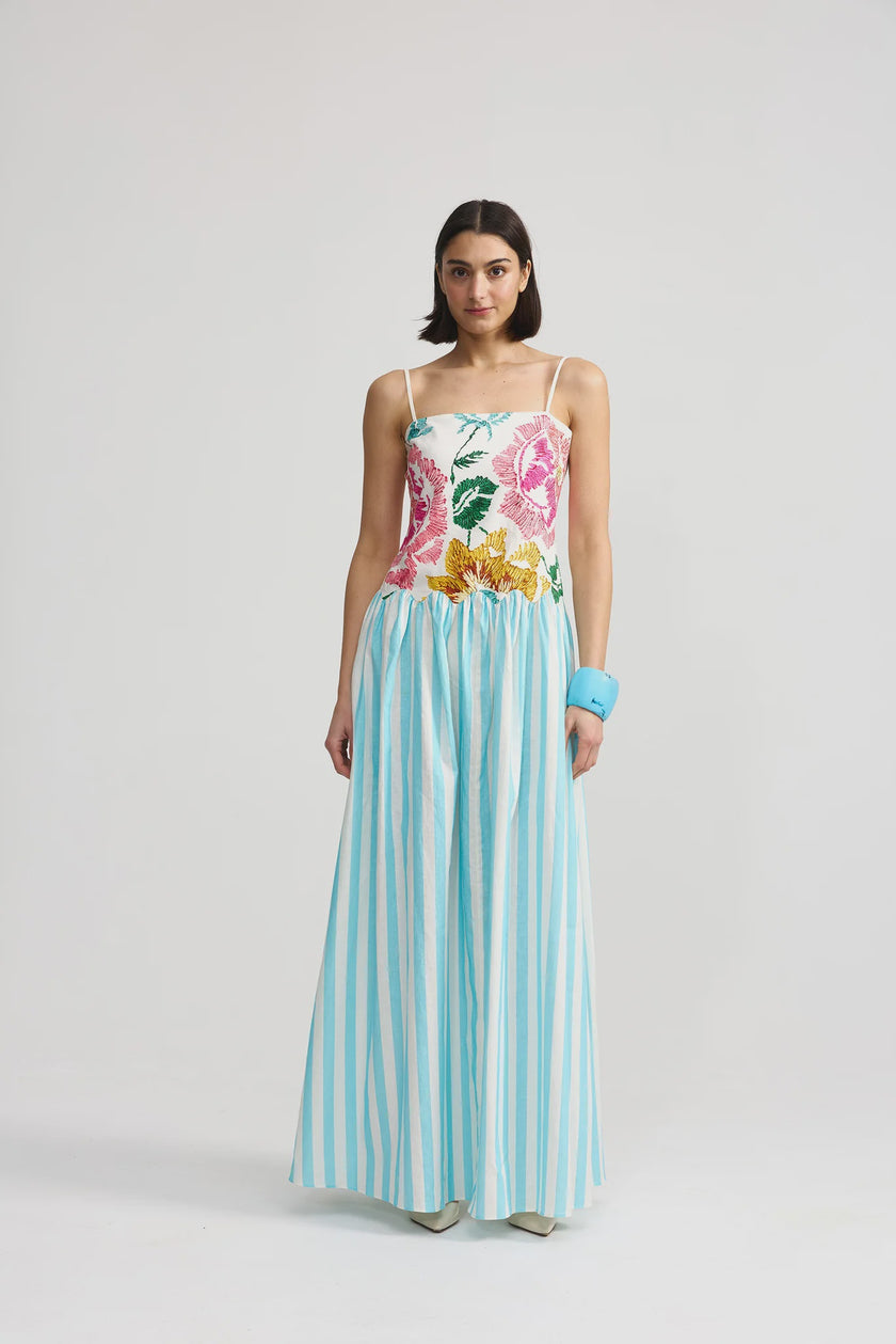 ASTON STUDIO Cordelia Dress - Caribbean Bouquet Stripe