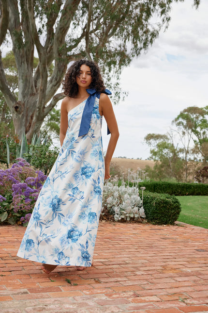 ASTON STUDIO Mila Dress  Cerulean/Peony