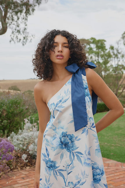 ASTON STUDIO Mila Dress  Cerulean/Peony