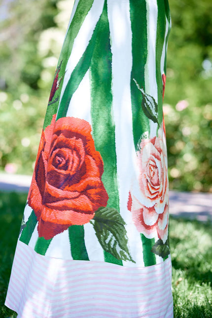 ASTON STUDIO Molly Dress - Leaf Rose Stripe