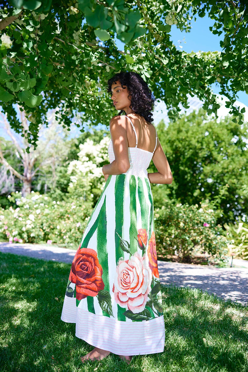 ASTON STUDIO Molly Dress - Leaf Rose Stripe