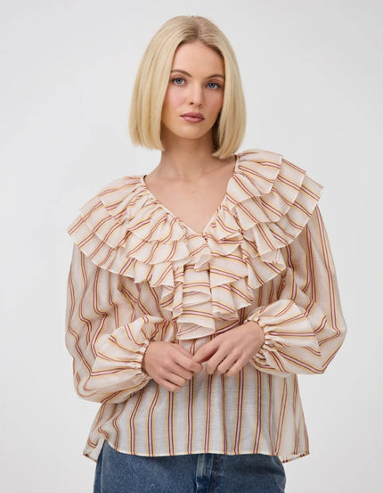ASTON STUDIO Ellery Blouse - Jaipur Harvest Stipe