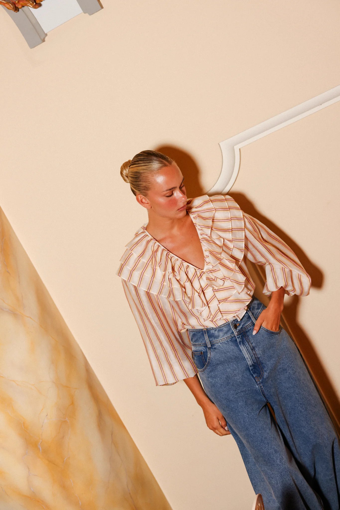 ASTON STUDIO Ellery Blouse - Jaipur Harvest Stipe