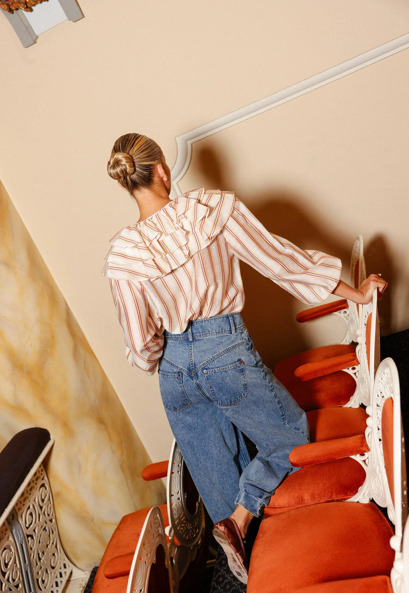 ASTON STUDIO Ellery Blouse - Jaipur Harvest Stipe
