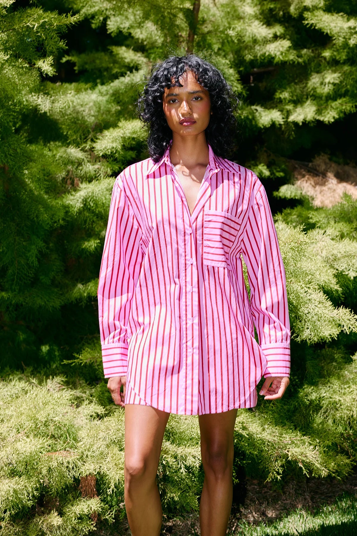 ASTON STUDIO Buddy Shirt - Magenta Stripe