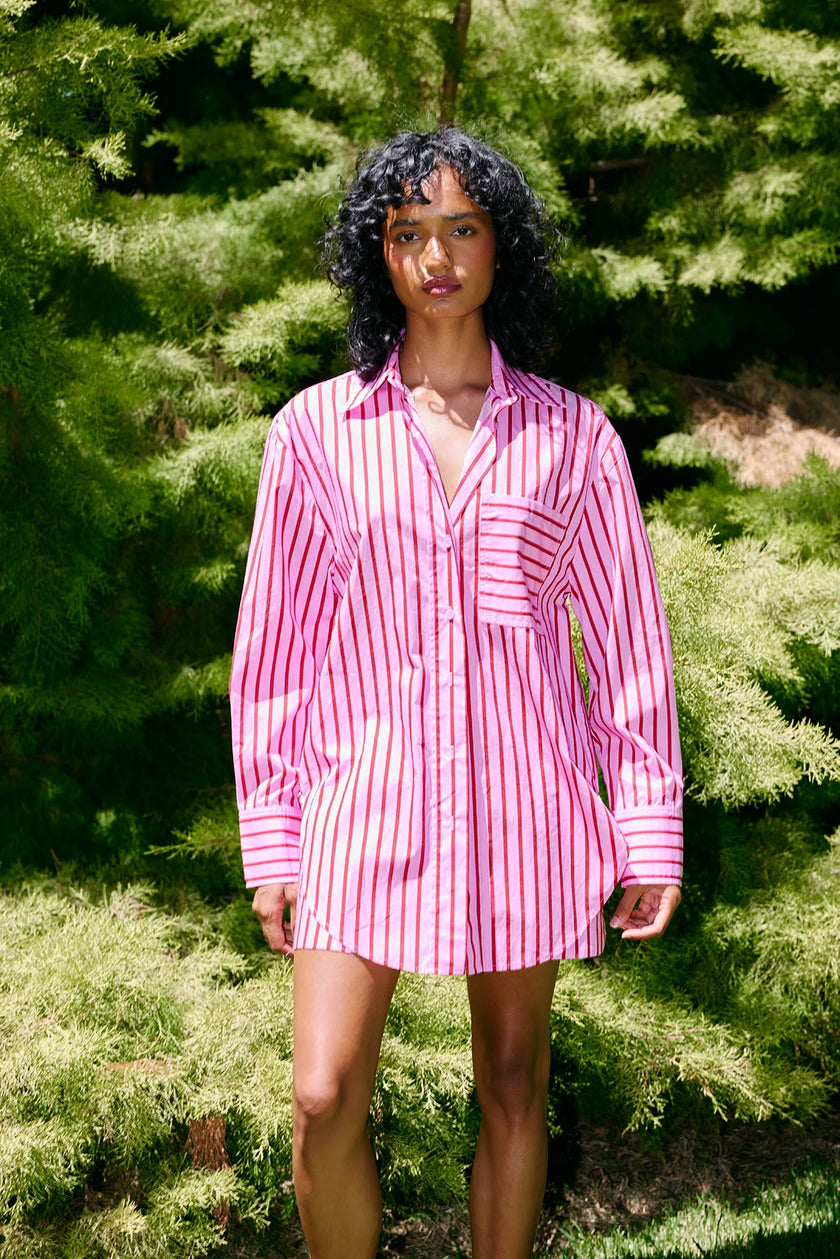 ASTON STUDIO Buddy Shirt - Magenta Stripe