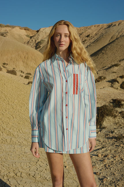 ASTON STUDIO Buddy Shirt - Blithe Cherry Stripe