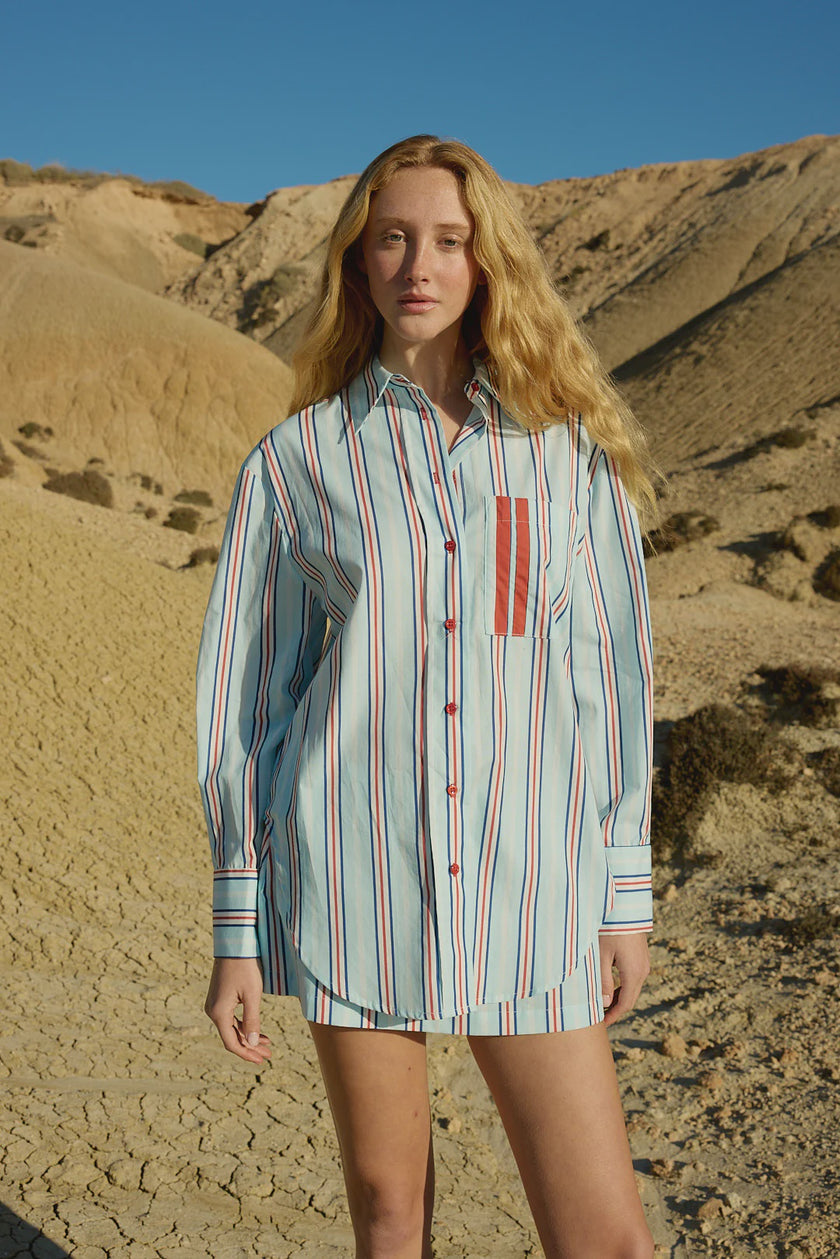 ASTON STUDIO Buddy Shirt - Blithe Cherry Stripe
