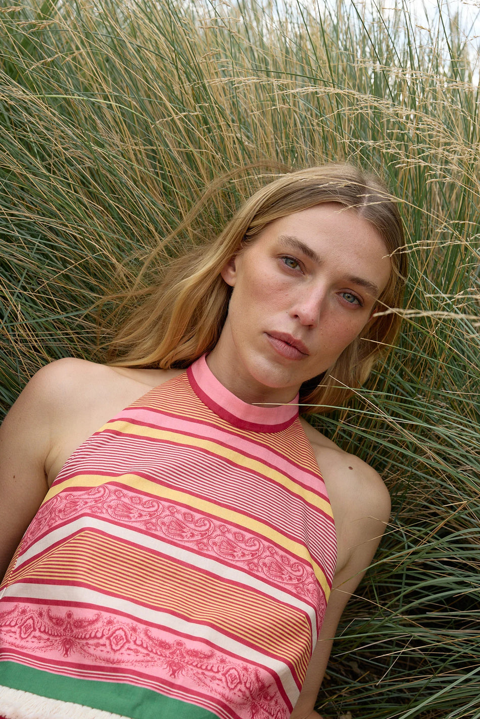 ASTON STUDIO Madeleline Top - Ruby Multi Stripe