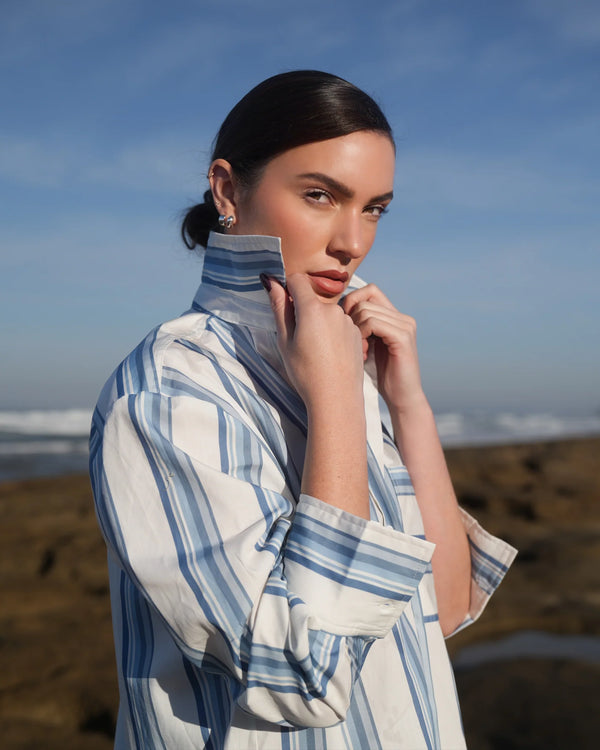 ASTON STUDIO Buddy Shirt Cerulean/Antique Stripe