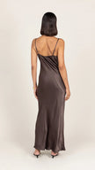 Charli Lana Satin Dress - Espresso