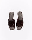 WALNUT Agnes Leather Sandal - Chocolate Croc