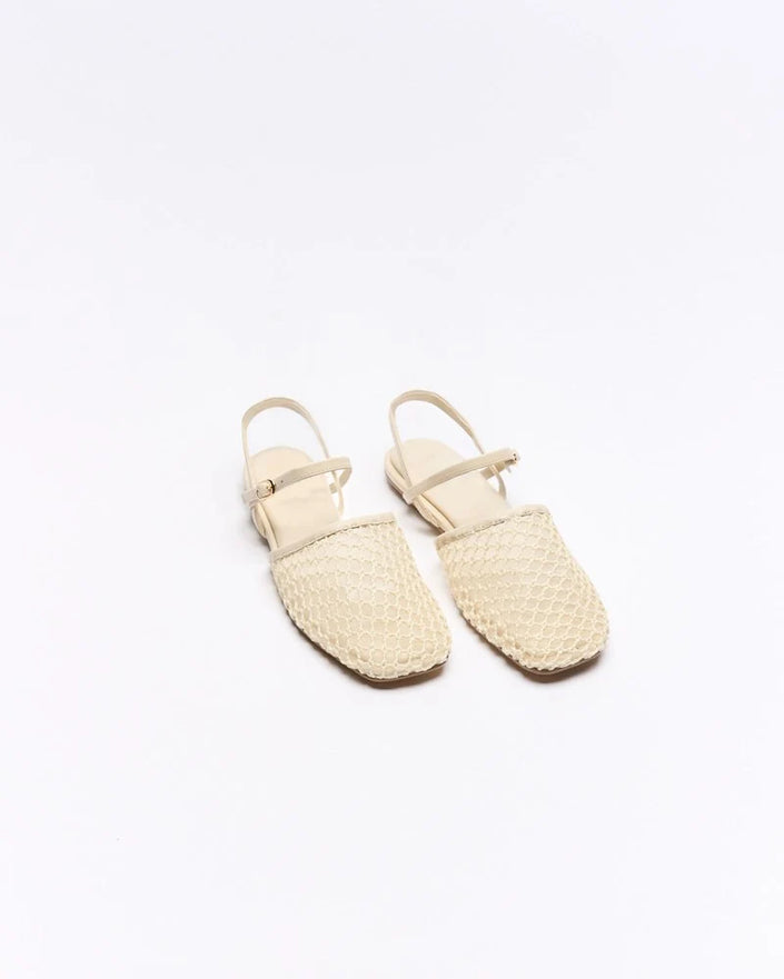 WALNUT Anni Leather Flat - White