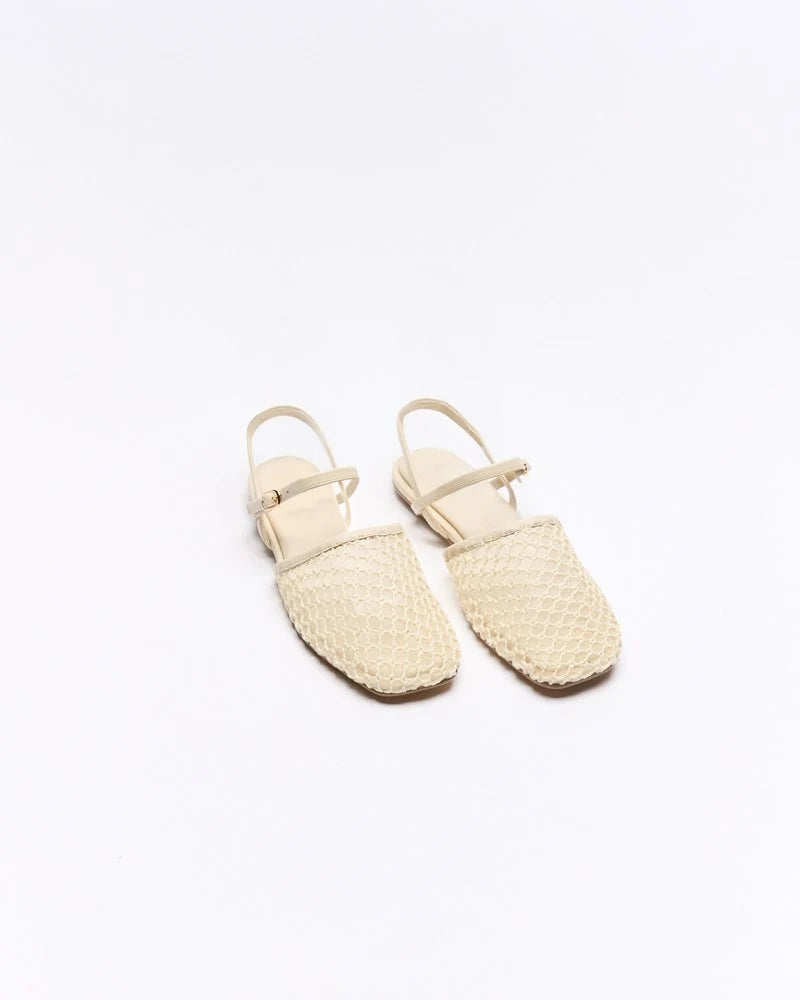 WALNUT Anni Leather Flat - White