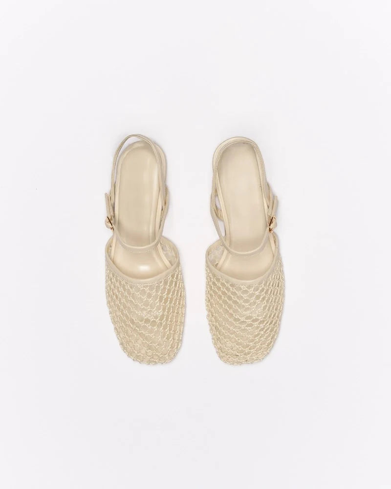 WALNUT Anni Leather Flat - White