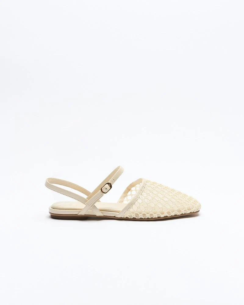 WALNUT Anni Leather Flat - White
