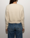 HONEY Short Button Cashmere Cardigan - Cream