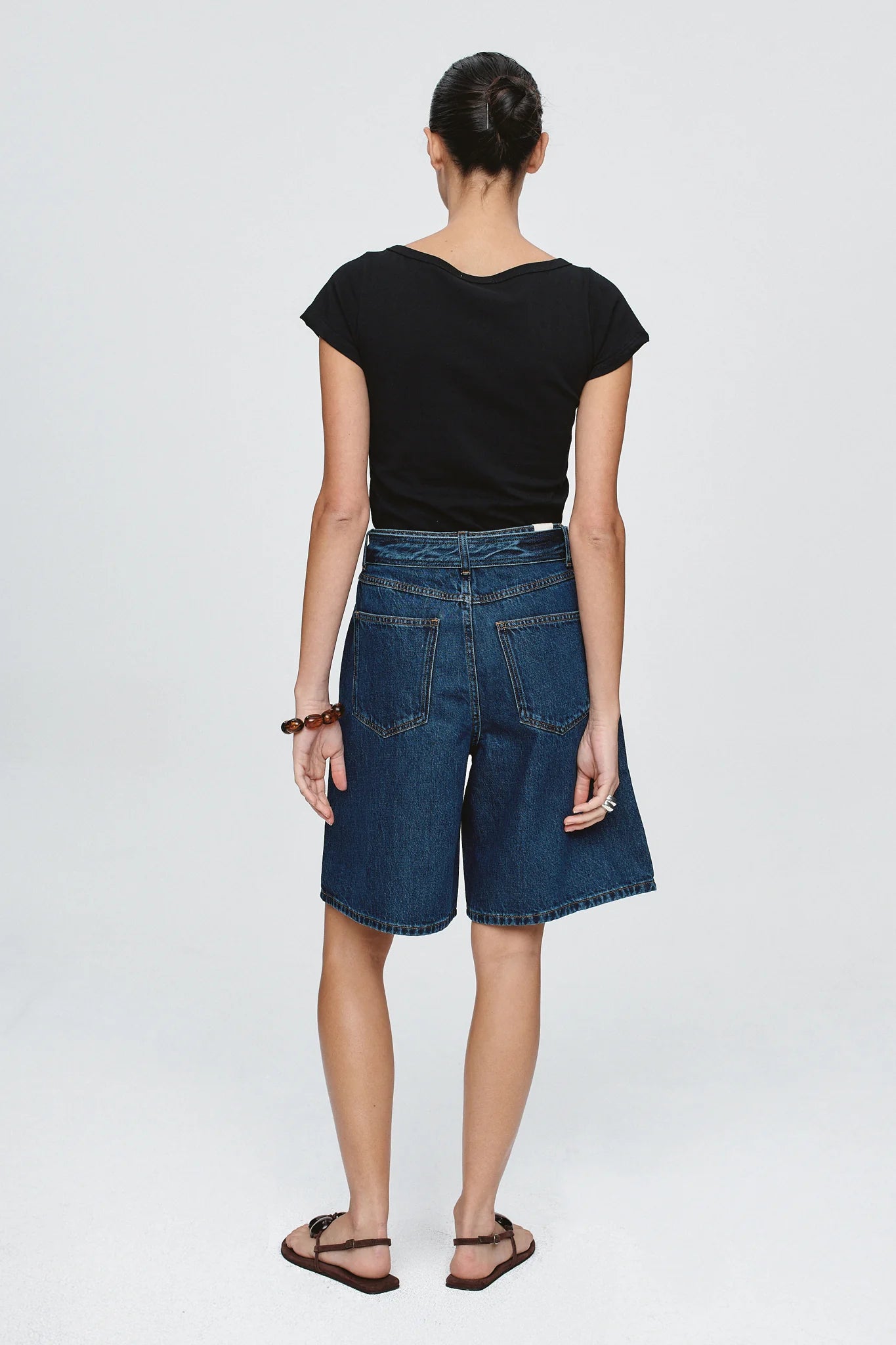 Marle Belted Jean Short - Classic Blue