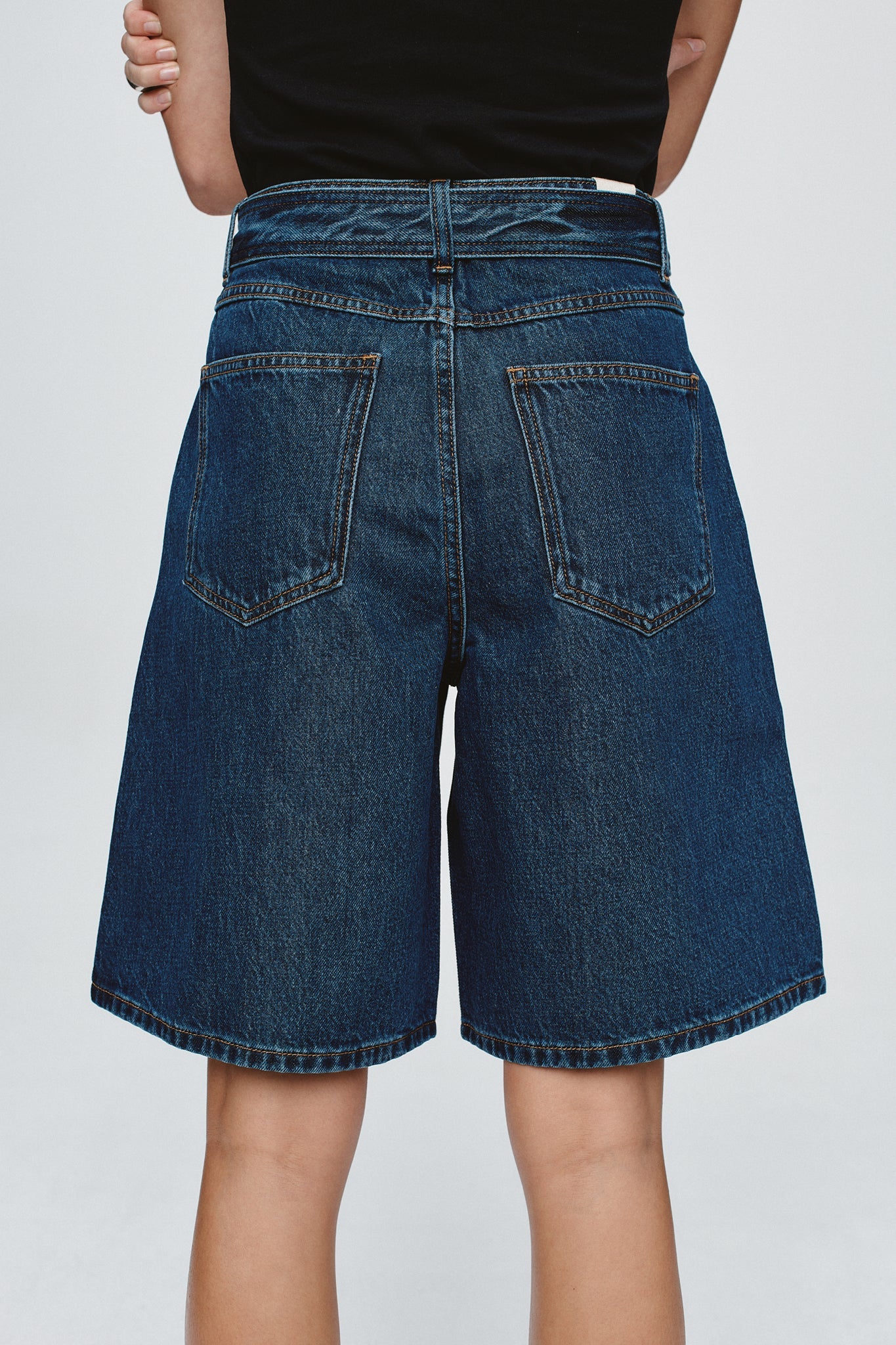 Marle Belted Jean Short - Classic Blue
