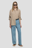 Blanca Constance Shirt - Cream/Brown Check