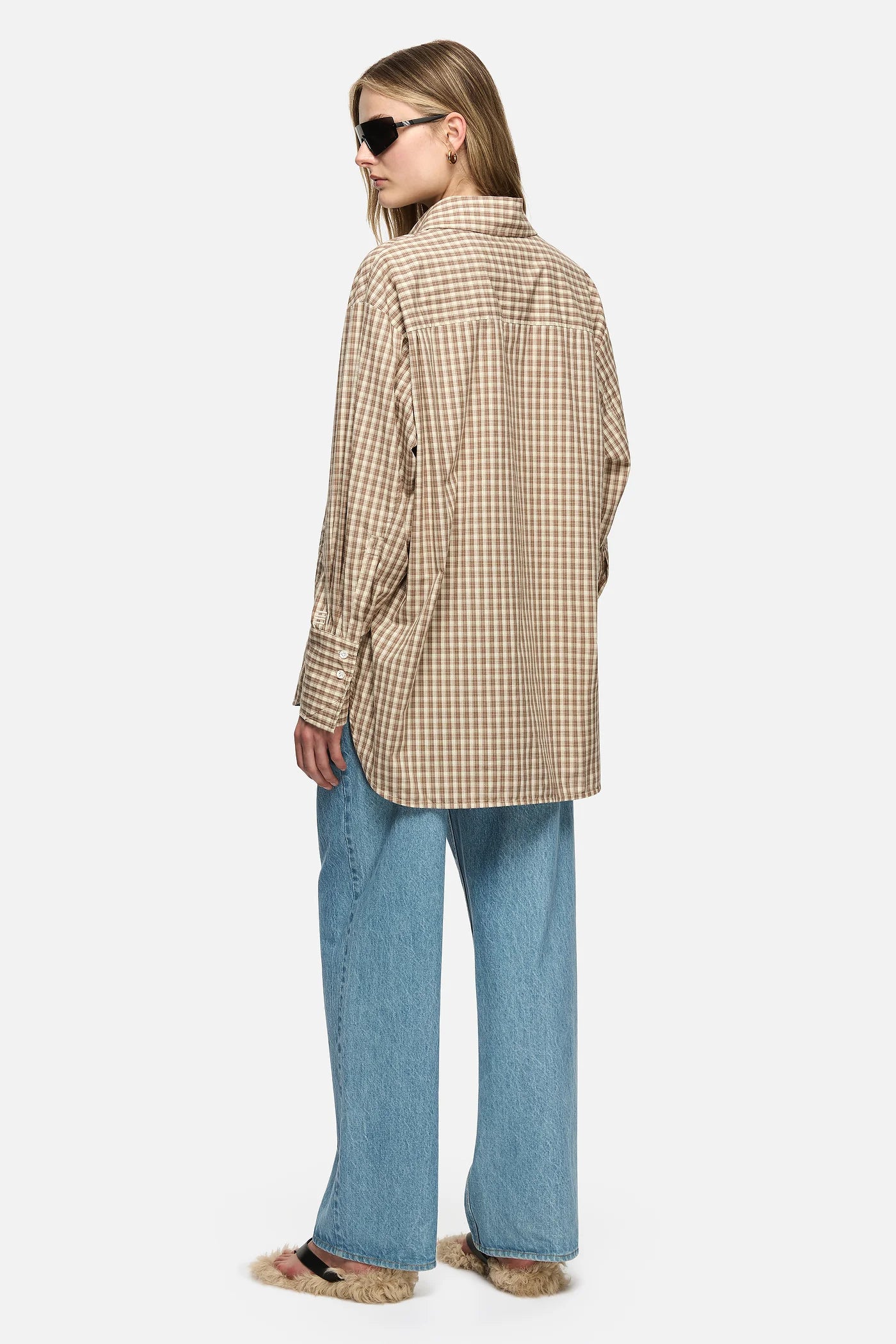 Blanca Constance Shirt - Cream/Brown Check