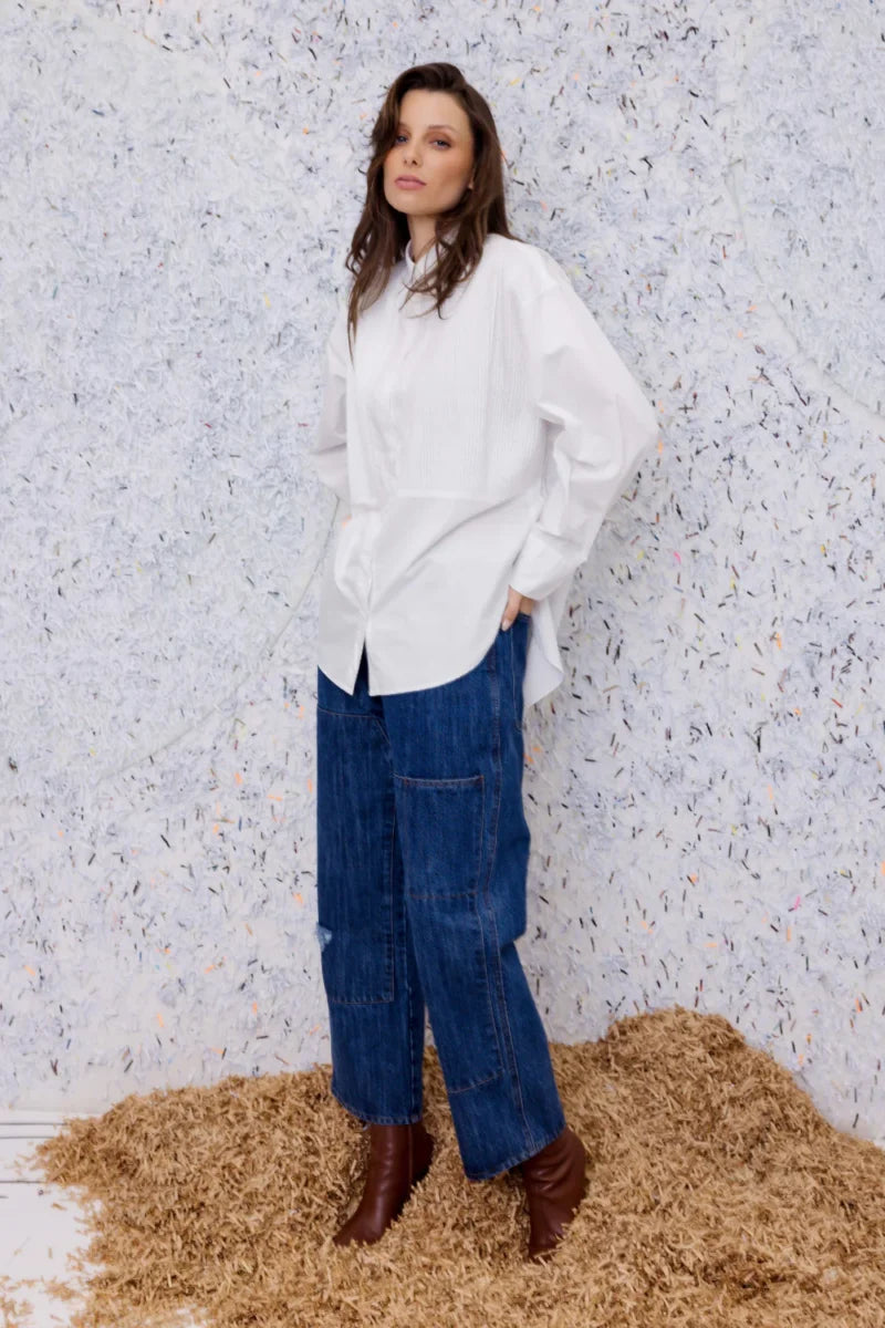 M.A. Dainty Bobby Pin Shirt - White