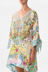 Camilla Just Coasting Tie Sleeve Short V Neck Kaftan