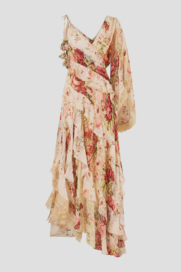 Camilla Meet Me at the Majestic Asymmetric Spliced Ruffle Dress
