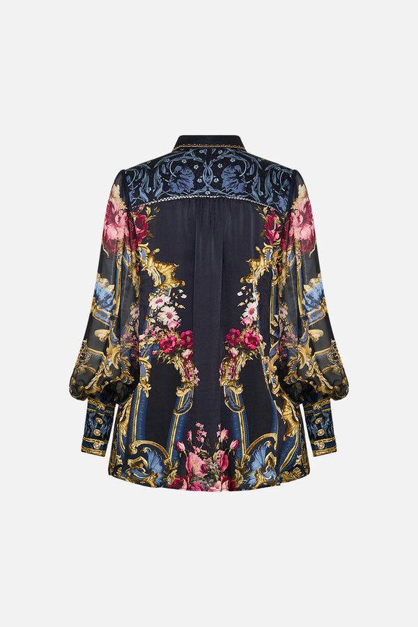 Camilla Ornate on a Plate Button Through Blouson Sleeve Blouse