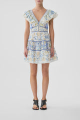 Camilla My Homespun Heart Tiered Short Dress With Neck Frill