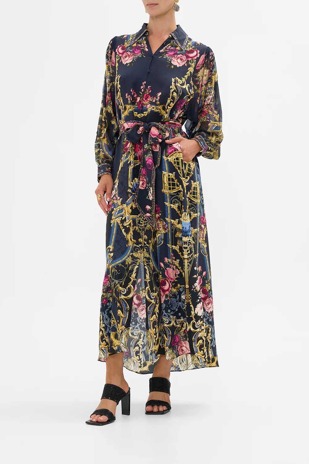 Camilla Ornate on a Plate Curved Collar Shirt Dress