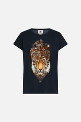 Camilla Jaguar Curved Hem Fitted Tee