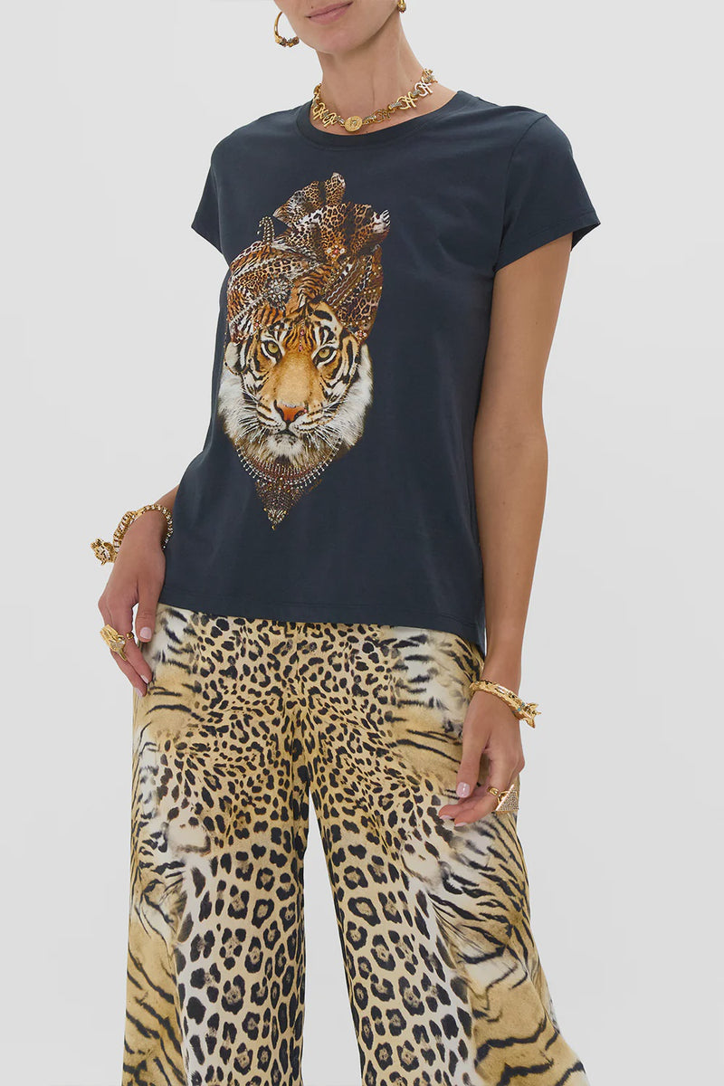 Camilla Jaguar Curved Hem Fitted Tee